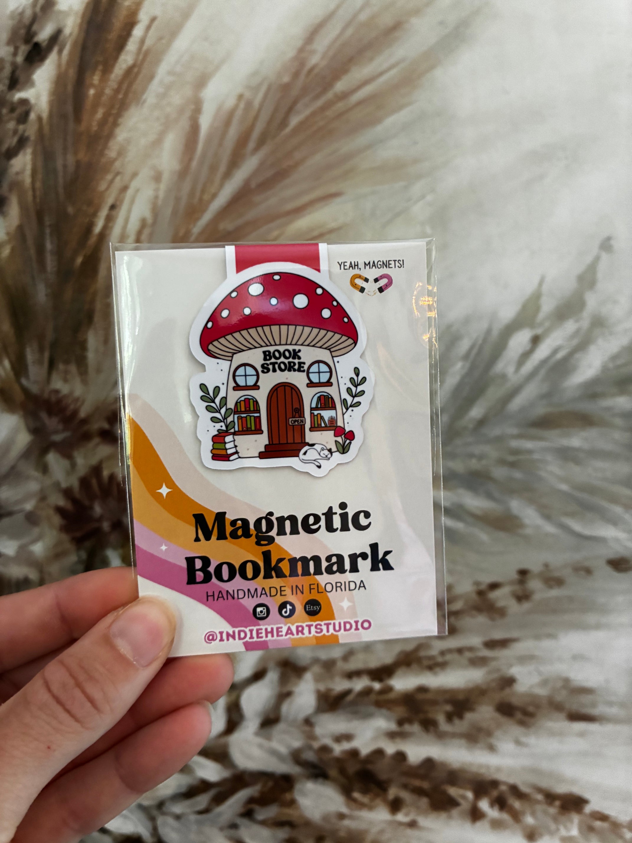 Mushroom Bookstore Magnetic Bookmark